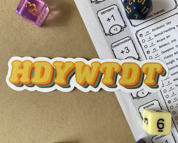 HDYWTDT Vinyl Sticker - DND Sticker - Critical Role - Waterproof Vinyl Sticker, Laptop, Notebook | Etsy (US)