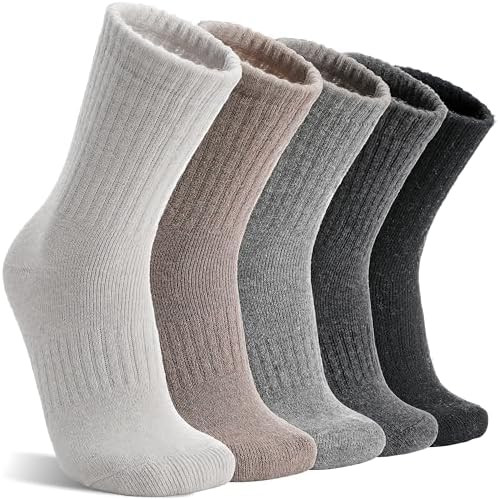 MOGGEI 5 Pairs Womens Merino Wool Socks Hiking Warm Winter Thick Thermal Crew Cozy Cabin Ladies G... | Amazon (US)