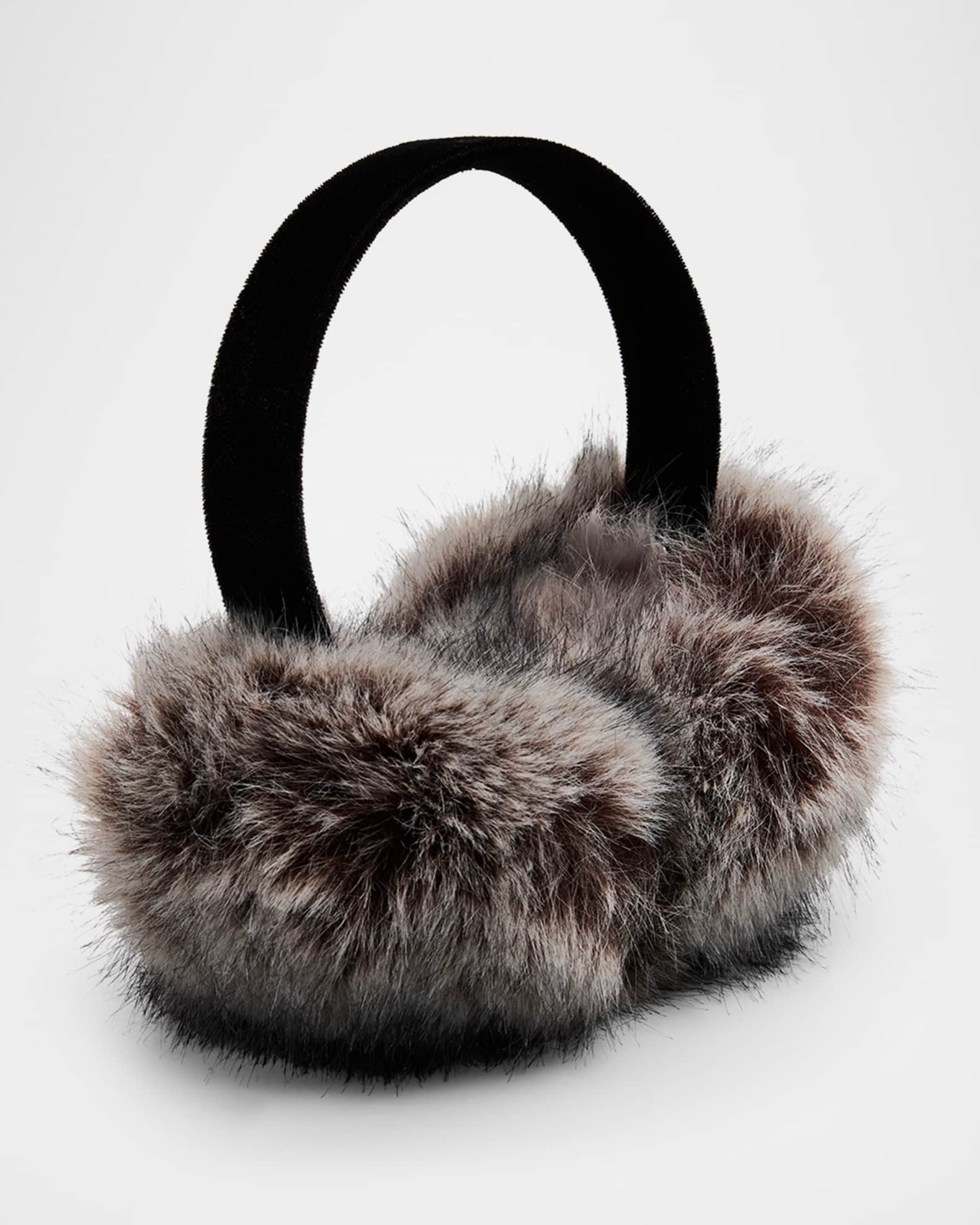 Surell Accessories Velvet & Faux Fox Fur Ear Muffs | Neiman Marcus