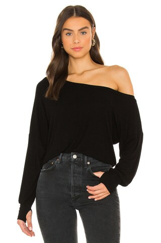Michael Lauren Kristopher Open Shoulder Top in Black from Revolve.com | Revolve Clothing (Global)
