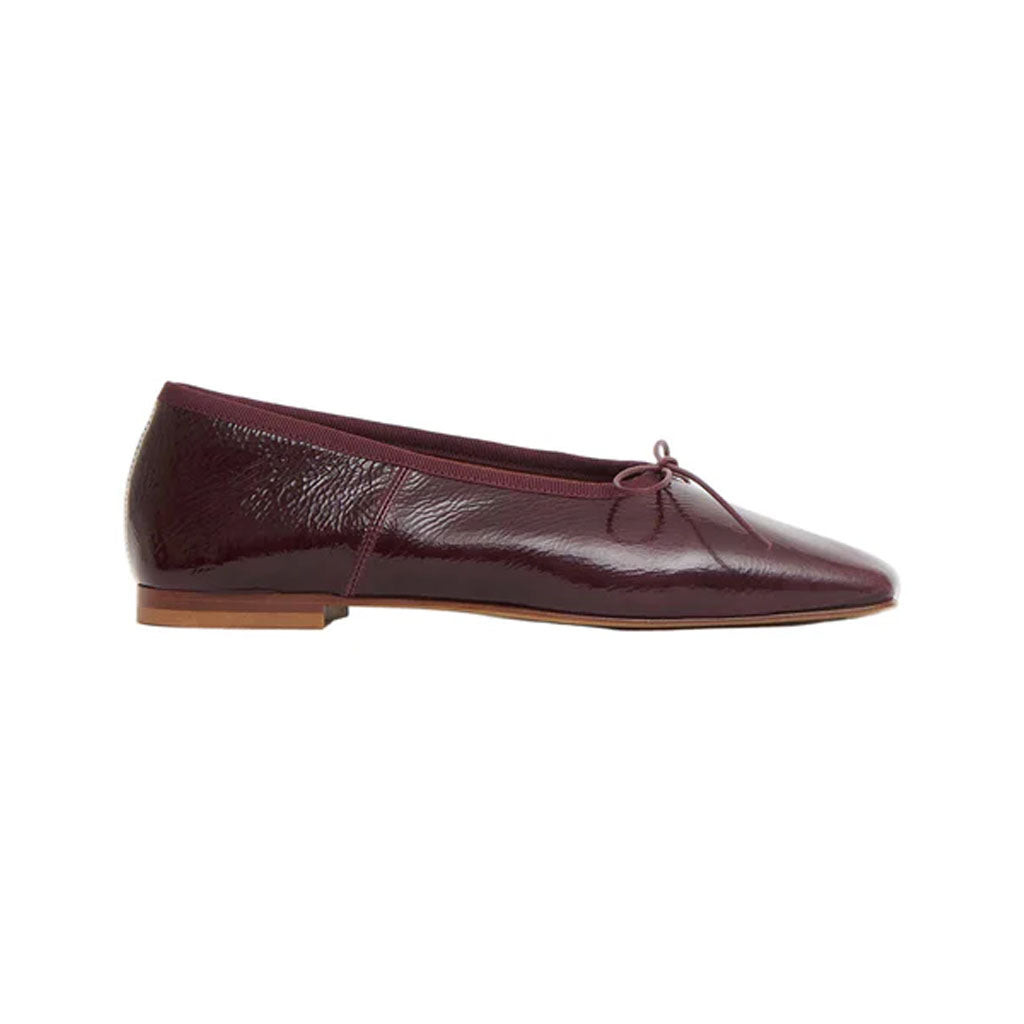 Square Toe Ballerina in Dark Oxblood | Over The Moon