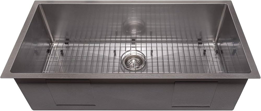 ZLINE 36" Meribel Undermount Single Bowl Scratch Resistant Stainless Steel Kitchen Sink with Bott... | Amazon (US)