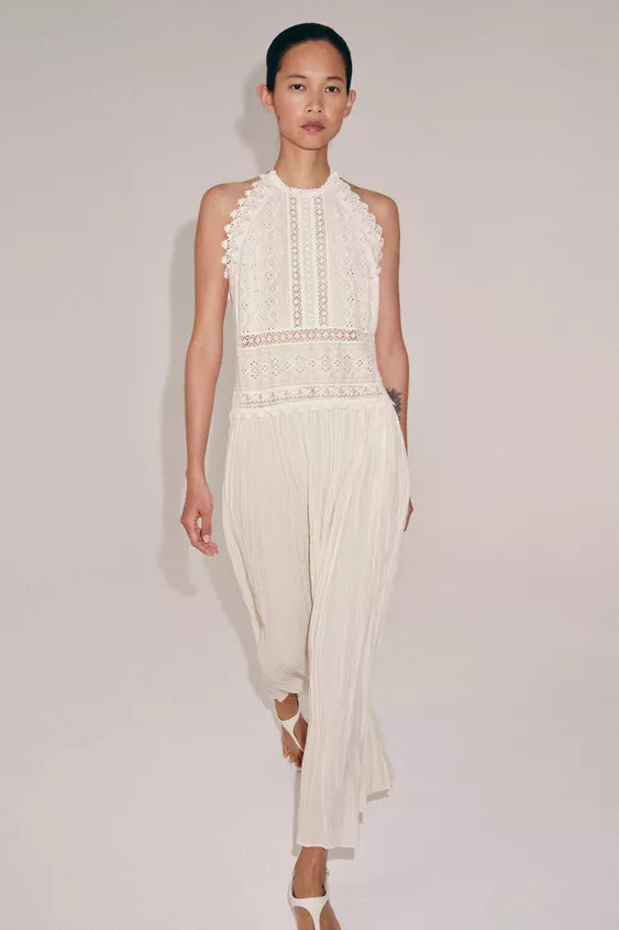 ZW COLLECTION LACE MIDI DRESS | Zara US