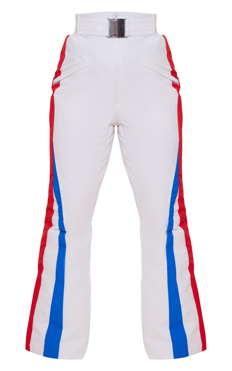 PRETTYLITTLETHING SKI White and Red Fit And Flare Pants | Pretty Little Thing (Australia & New Zealand)