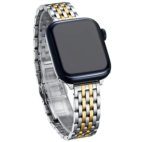 Slim & Feminine Band for Apple Watch 11 10 Se 9 8 7 6 5 4 3, Dressy Metal Band for Women for Appl... | Amazon (US)