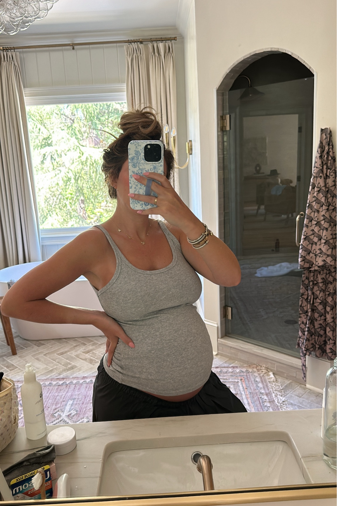 Bump friendly lounge pants - small
Amazon tank - medium 
Robe - small 
Bathroom decor 

#LTKhome #LTKfindsunder50 #LTKbump