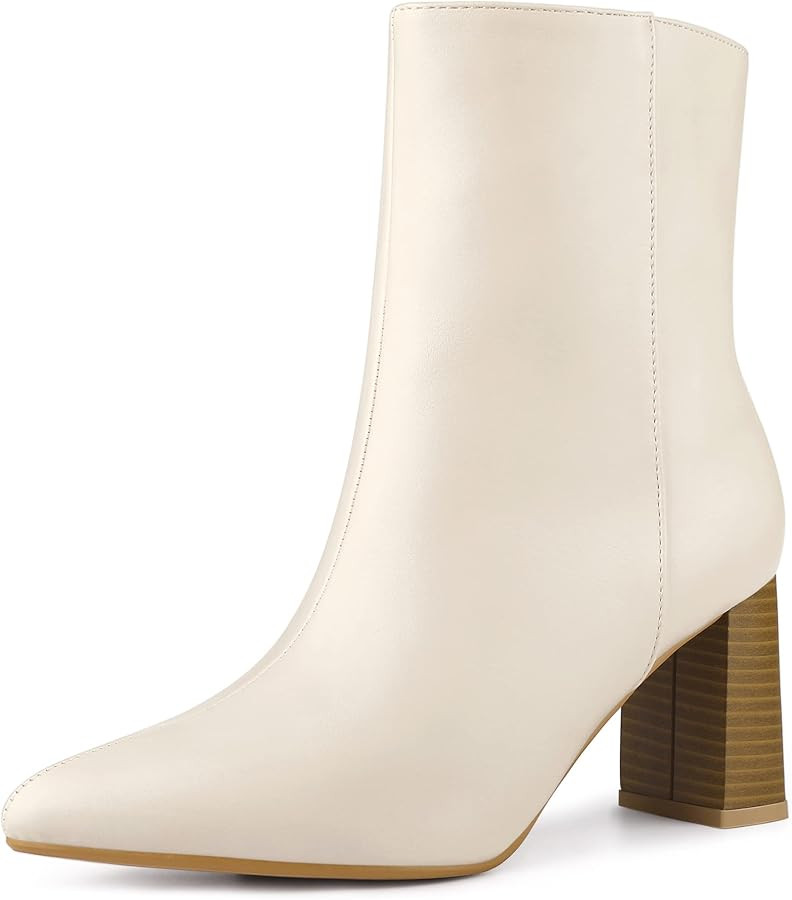 Perphy Pointed Toe Boots Block High Heels Ankle Booties for Women | Amazon (US)
