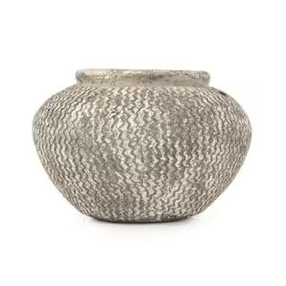 Zentique Cement Wavy Grey Large Decorative Vase 9917L A866 | The Home Depot