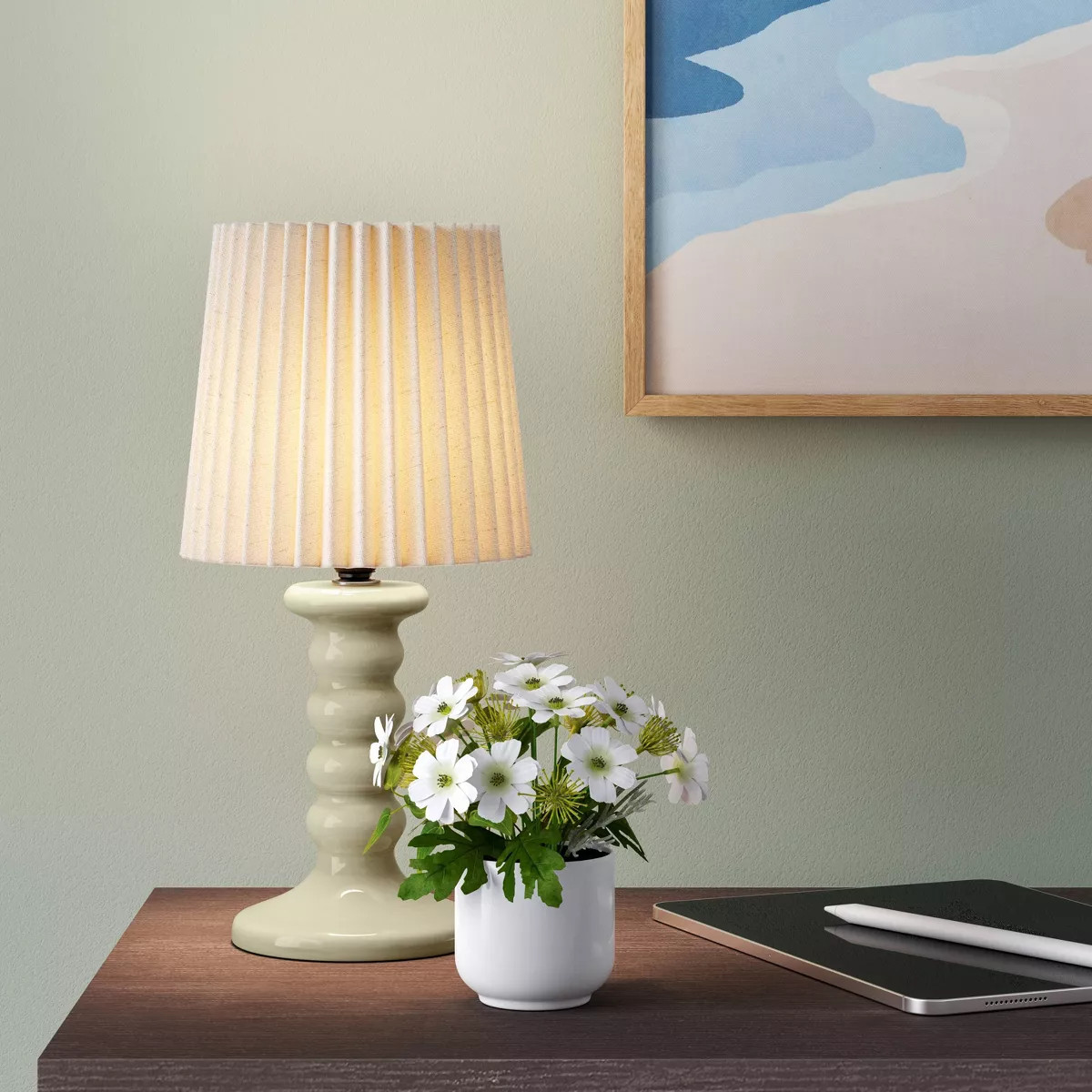 Mini Stick Table Lamp with Pleated Shade - Room Essentials™ | Target