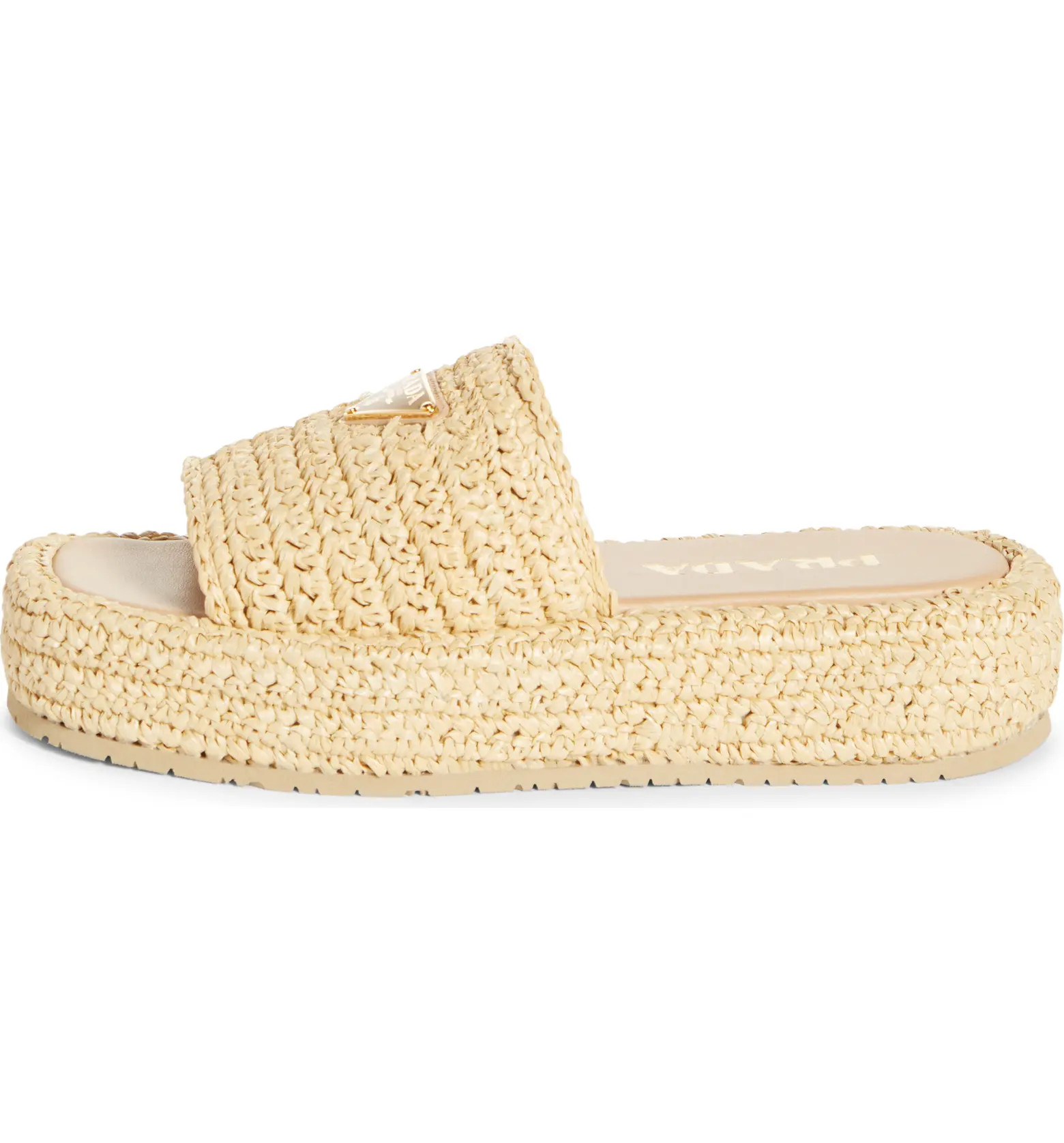 Raffia Flatform Slide Sandal (Women) | Nordstrom