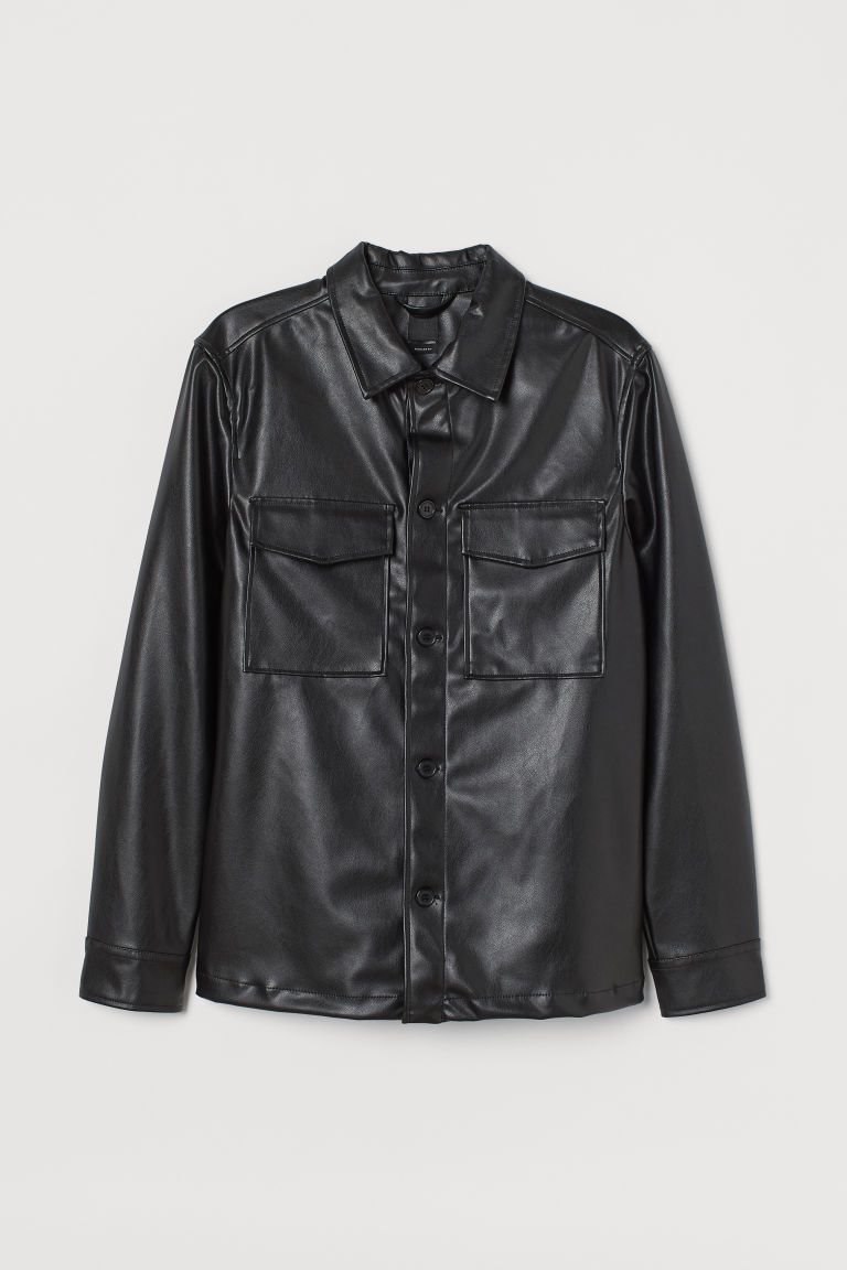H & M - Regular Fit Shirt Jacket - Black | H&M (US + CA)