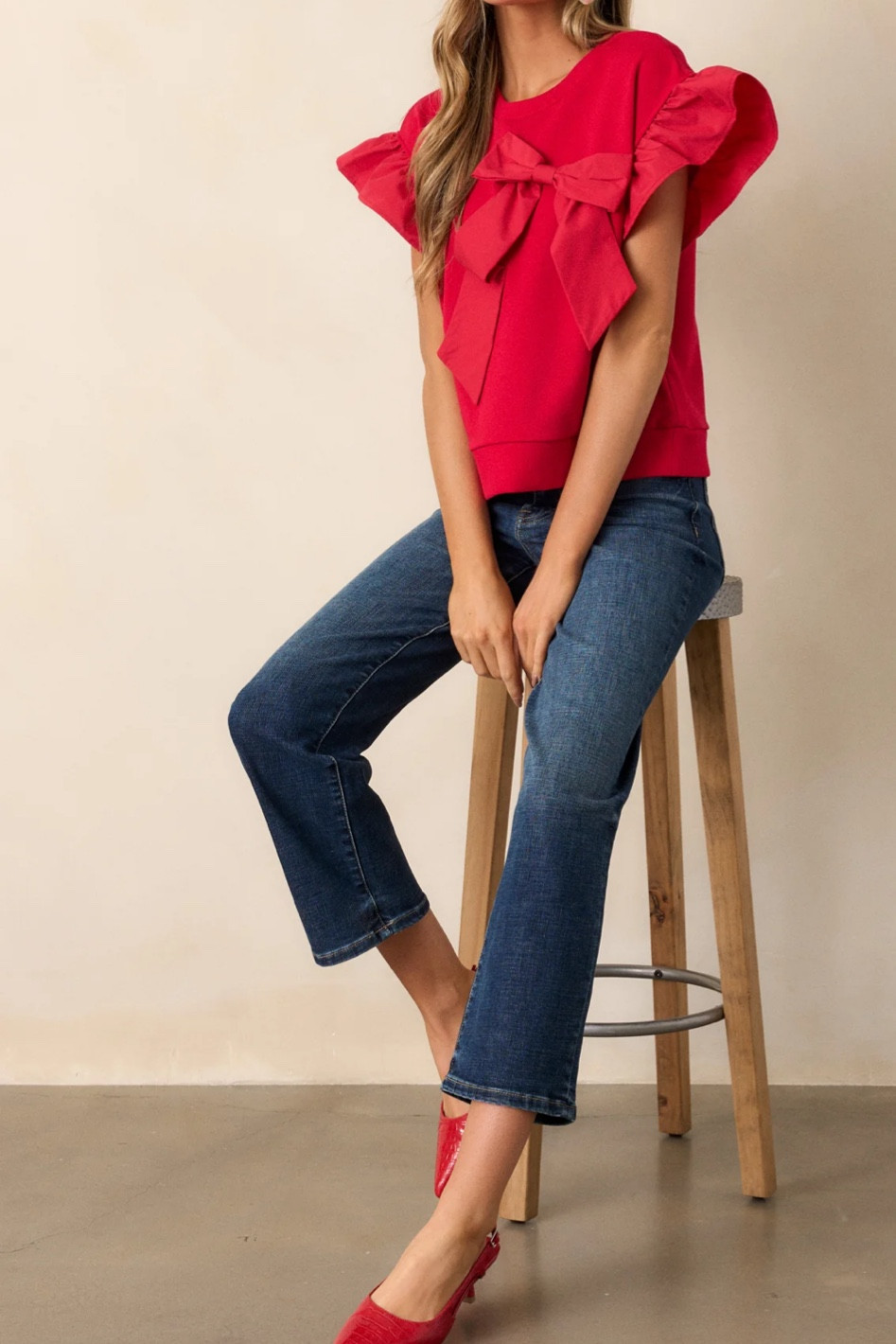 Ruffle Sleeve Holiday outfit 
Red shirt


#LTKFamily #LTKSeasonal #LTKHoliday