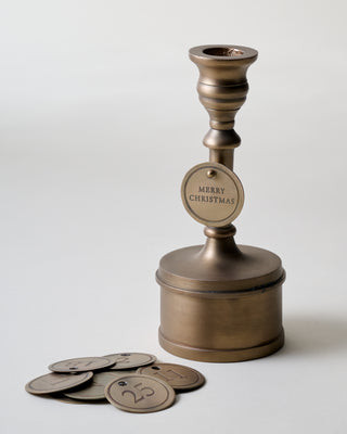 Antique Brass Taper Holder Countdown | Magnolia