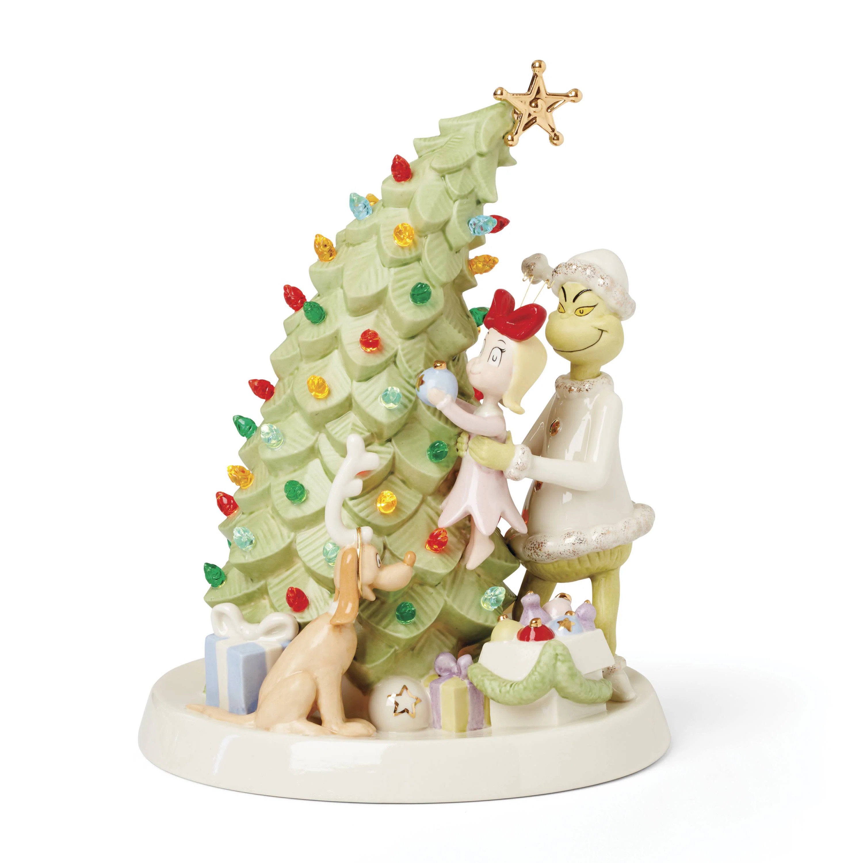 Merry Grinchmas Trimming The Tree Lit Figurine | Wayfair North America