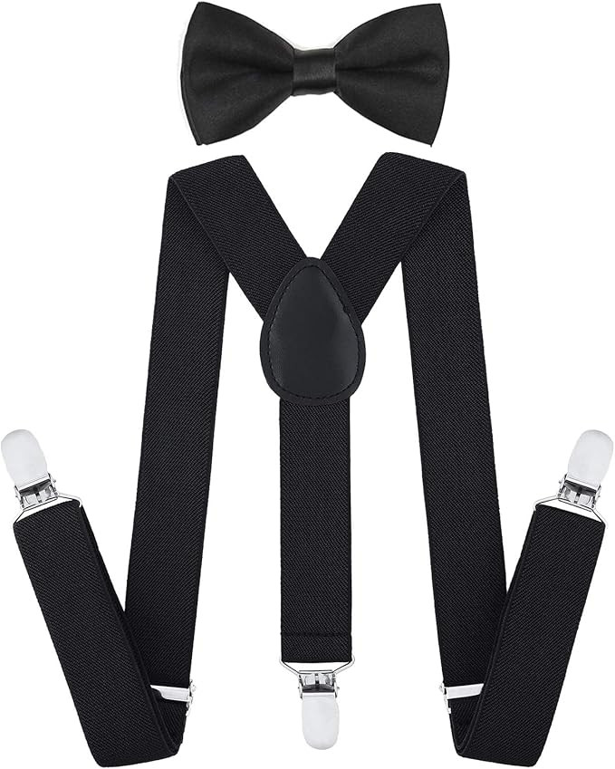 AWAYTR Child Kids Suspenders Bowtie Set - Adjustable Suspender Set for Boys and Girls | Amazon (US)