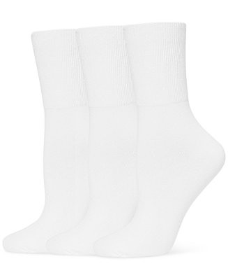 Women's 3-Pack Bobby Ribbed-Cuff Crew Socks U23317 | Macy's