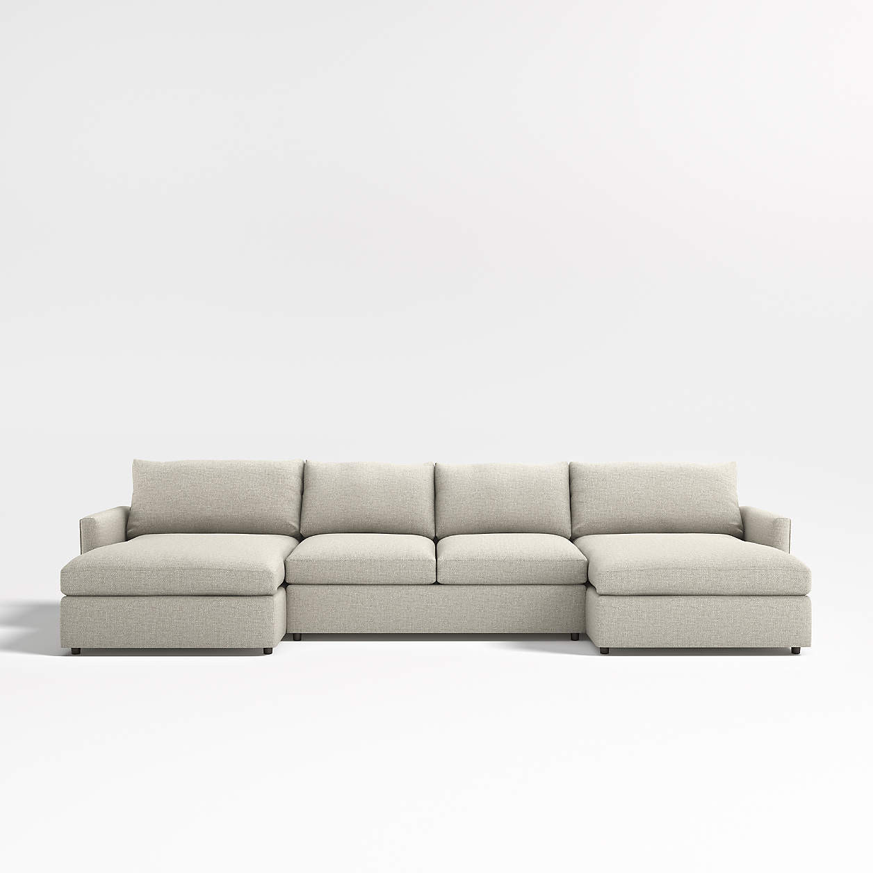 Lounge 3-Piece U-Shaped Sectional Sofa with Double Chaise Lounge + Reviews | Crate & Barrel | Crate & Barrel