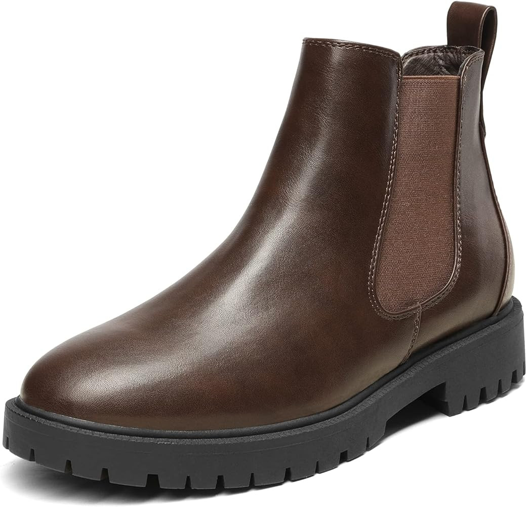 DREAM PAIRS Women's Low Heel Chelsea Ankle Boots Fashion Slip On Elastic Fall Booties Shoes | Amazon (US)