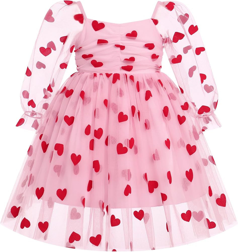 OBEEII Birthday Tulle Dress Baby Girls Long Sleeve Floral Dress Toddler Formal Wedding Flower Gir... | Amazon (US)