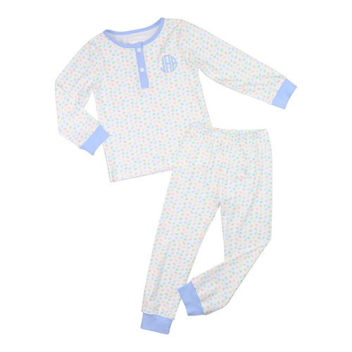 Blue Knit Jellybean Pajamas | Cecil and Lou
