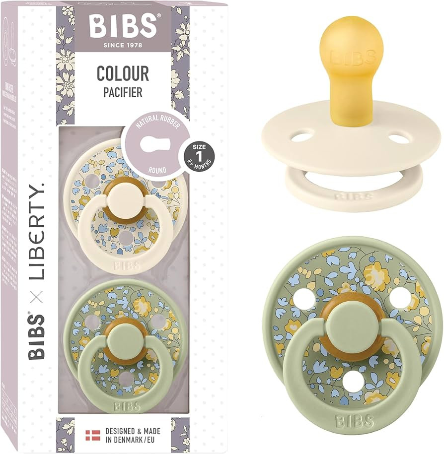 BIBS Liberty Pacifier | 2 Colour Natural Rubber Latex Soothers | BPA Free Dummy Pacifier | Round ... | Amazon (US)
