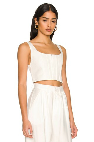 Alice + Olivia Breslin Boned Corset Top in Off White from Revolve.com | Revolve Clothing (Global)
