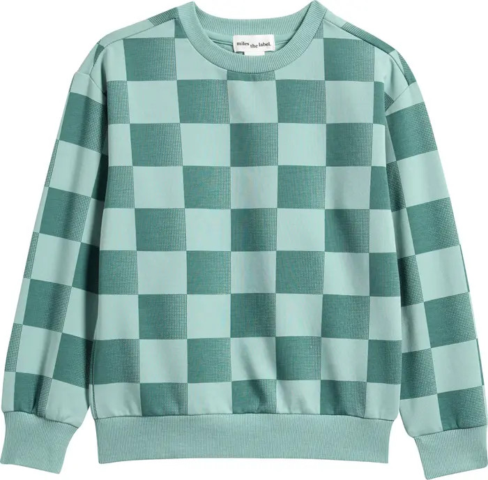 Kids' Plaid Checkerboard Stretch Cotton Sweatshirt | Nordstrom