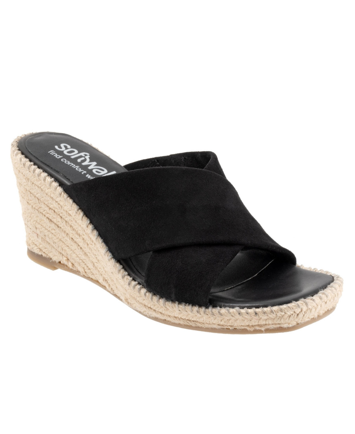 Softwalk Hastings Sandal - Black suede | Macy's