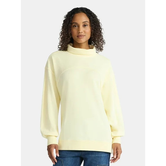 Time and Tru Women's Ottoman Ribbed Pullover Top with Long Sleeves, Size XS-XXXL | Walmart (US)