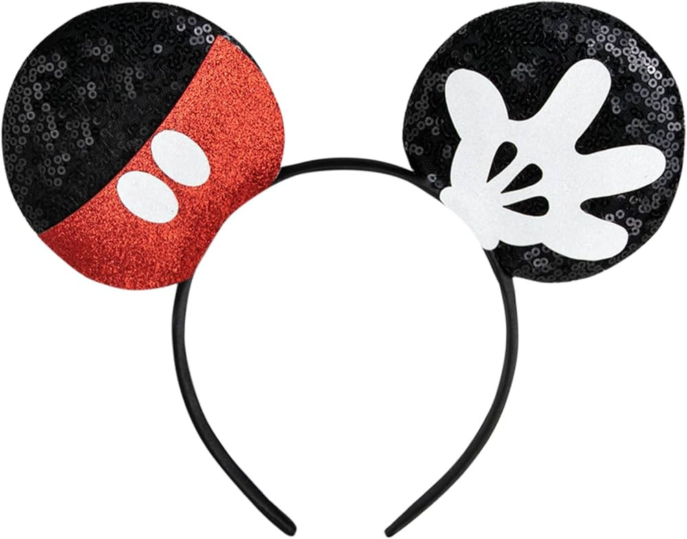 CHuangQi Mouse Ears Headband, Double-sided Sequins, Glitter Hair Band for Birthday Party, Holiday... | Amazon (US)