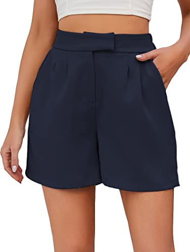 Famulily Womens Navy Suit Shorts Dress Work Shorts for Women Comfy Womens Tailored Shorts Navy XL | Amazon (US)