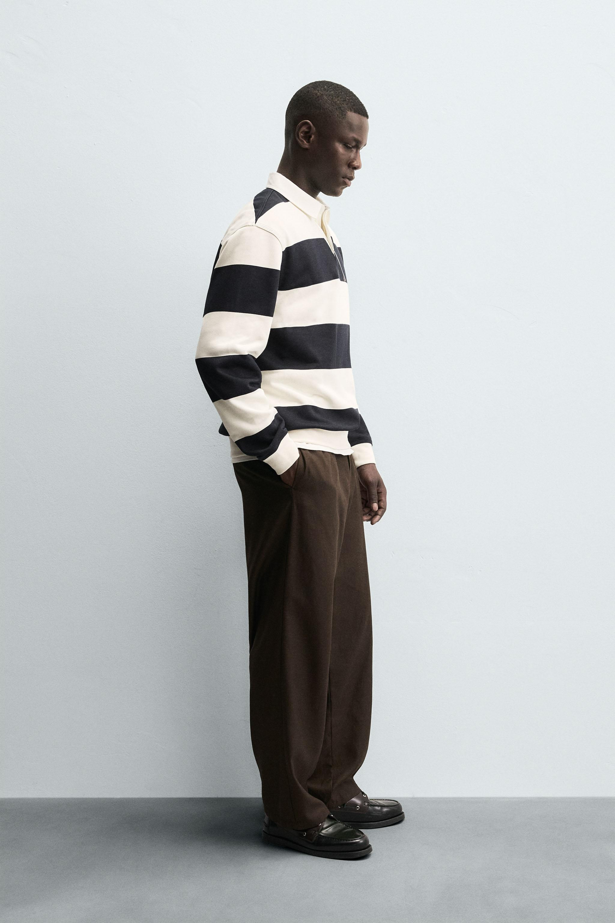 CONTRAST COLLAR POLO SWEATSHIRT | Zara UK