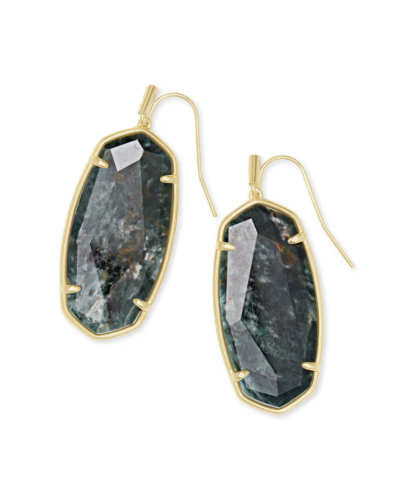 Faceted Elle Gold Drop Earrings in Green Apatite | Kendra Scott