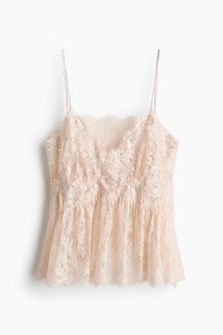 H & M - Strappy lace top - Light Beige | H&M (UK, MY, IN, SG, PH, TW, HK)