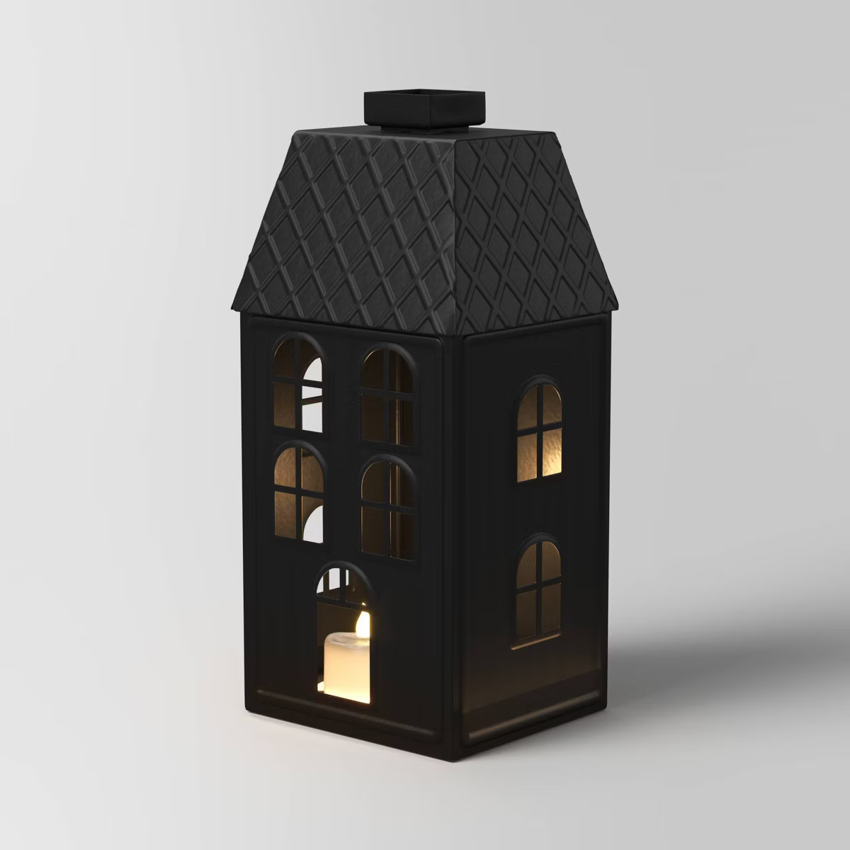 11" Lit Metal House Christmas Village Building - Wondershop™ Black | Target