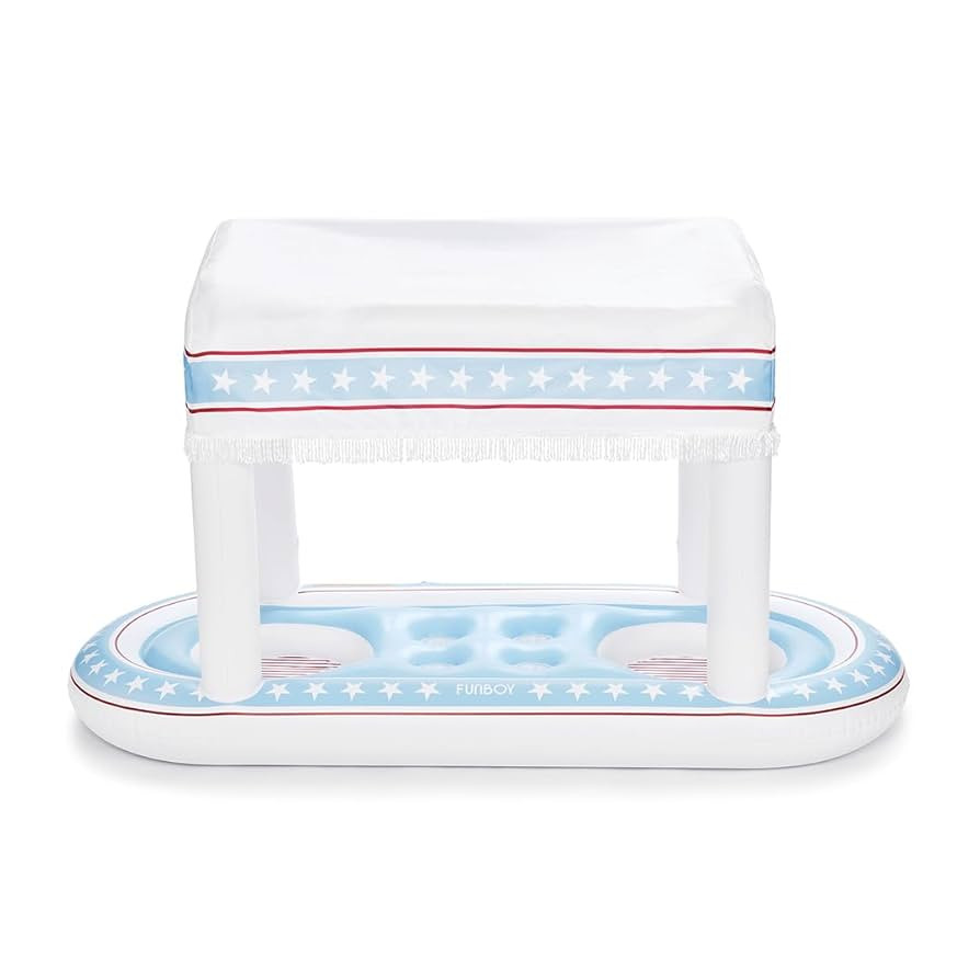 FUNBOY Giant Floating Red, White & Blue Cabana Stripe Drink Station 4th of July, Removable Fabric... | Amazon (US)