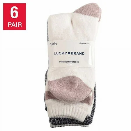 Lucky Brand Ladies Boot Sock 6-pair (Assorted Colors) | Walmart (US)