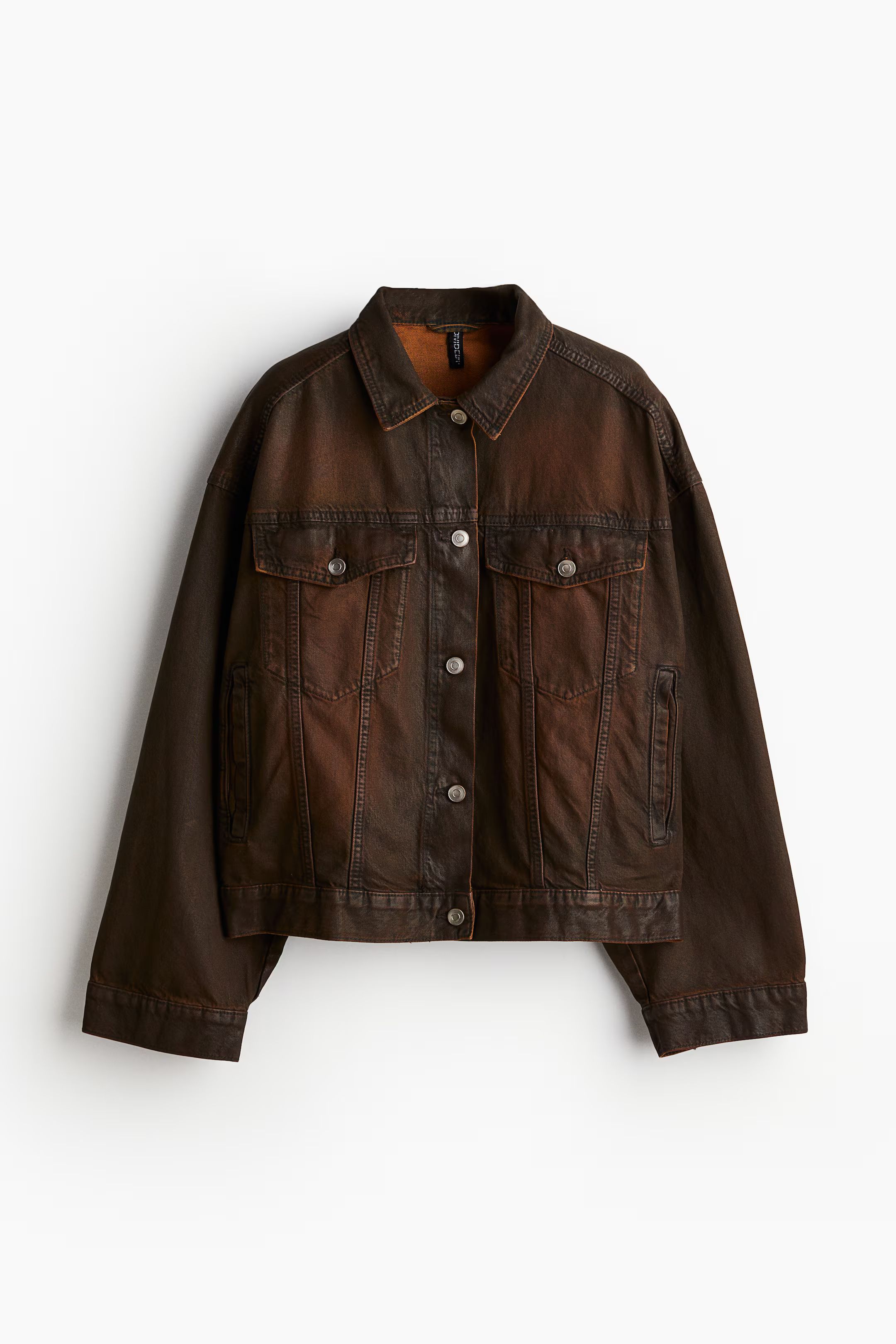 Denim Jacket - Long sleeve - Regular length - Dark brown - Ladies | H&M US | H&M (US + CA)