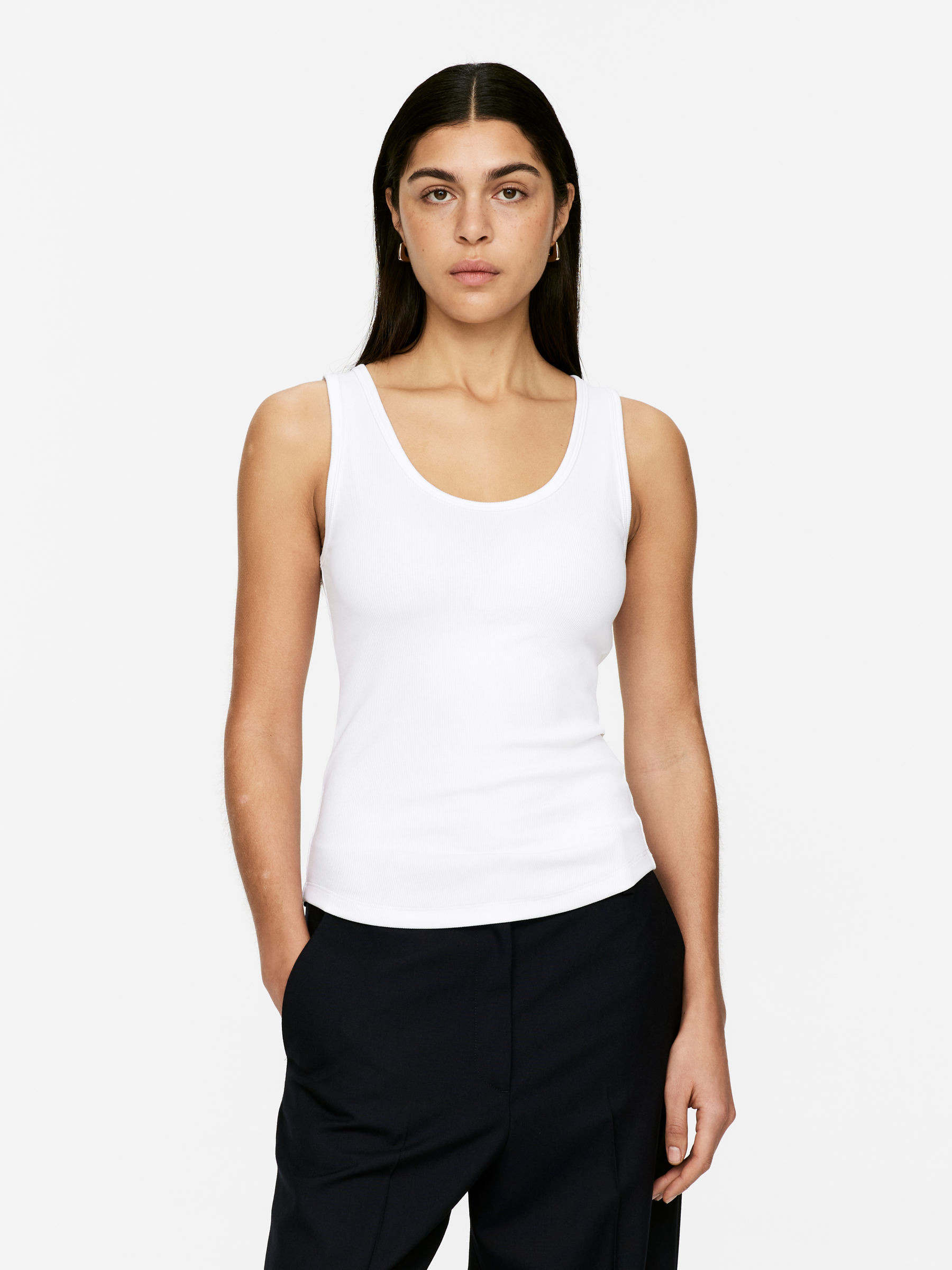 Rib Tank Top – White – Women – ARKET GB | Arket UK