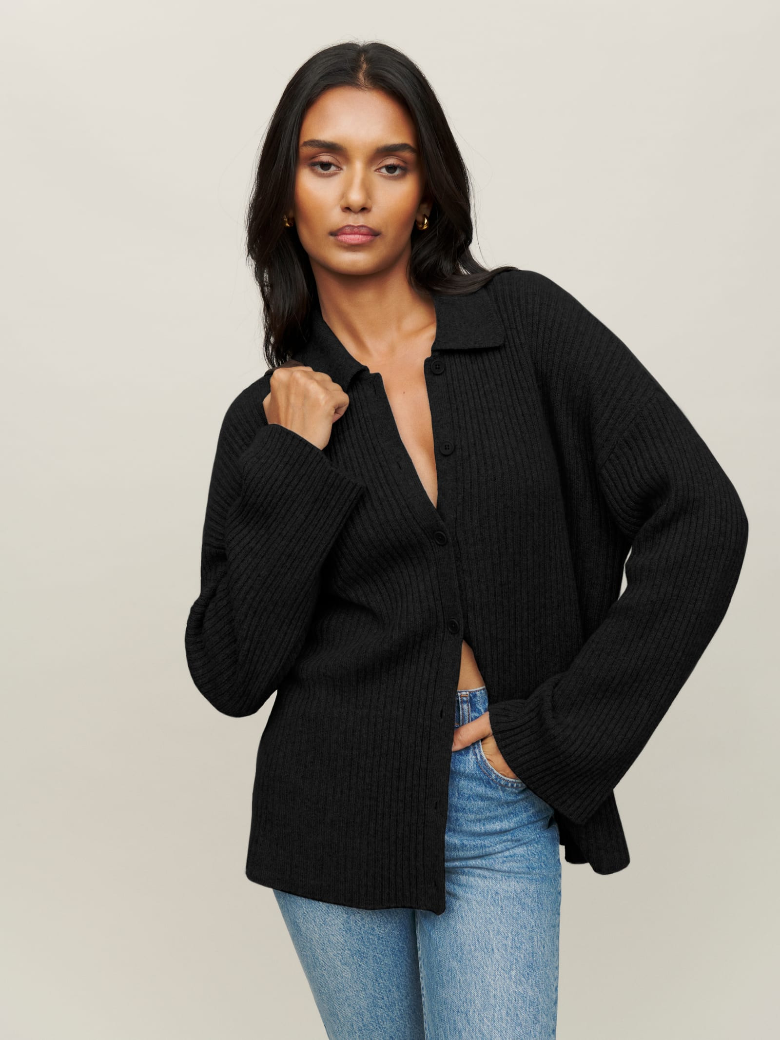 Fantino Cashmere Collared Cardigan | Reformation (Global)