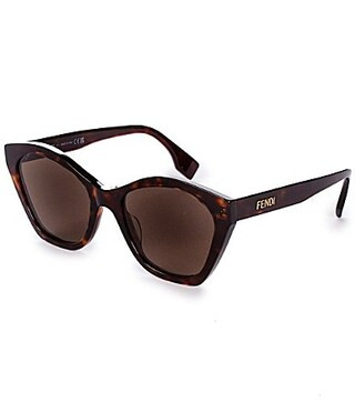 FENDI Women's Lettering 54mm Tortoise Butterfly Sunglasses - Shiny Dark Havana/Dark Brown | Dillard's