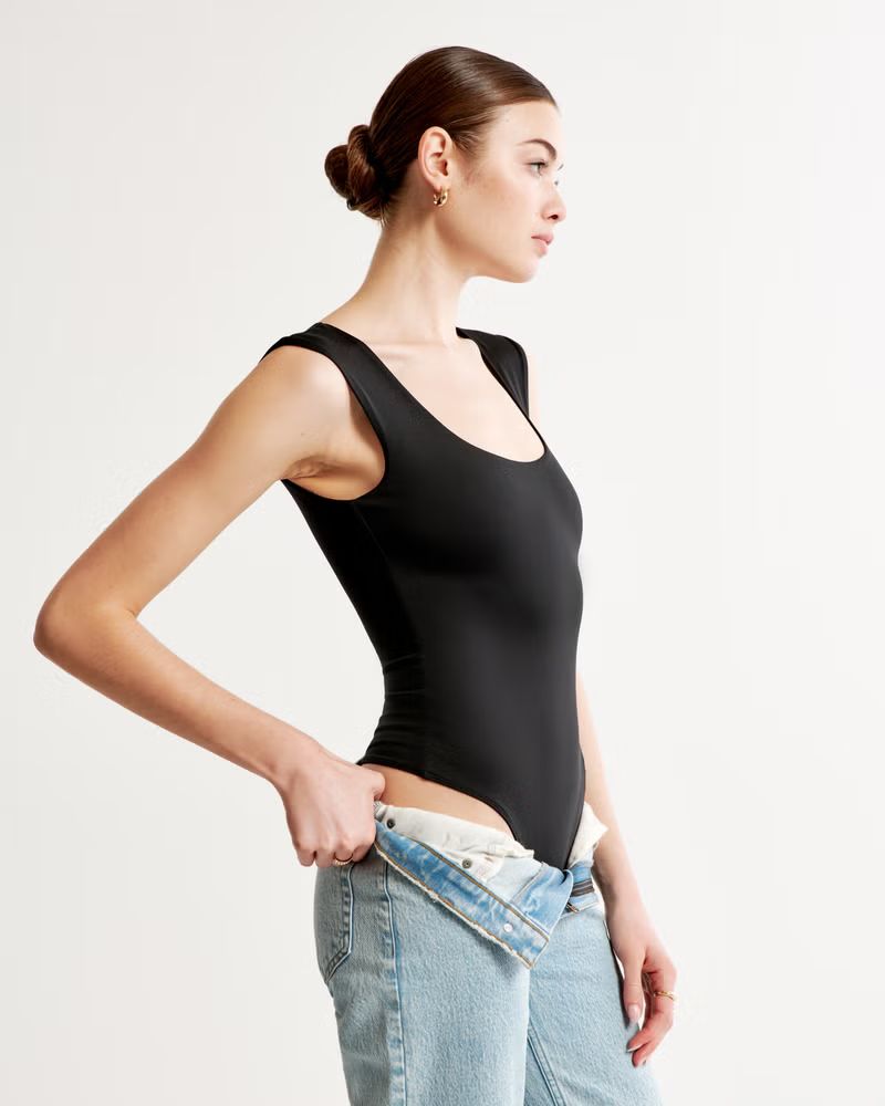 Sleek Seamless Fabric Cap Sleeve Bodysuit | Abercrombie & Fitch (US)