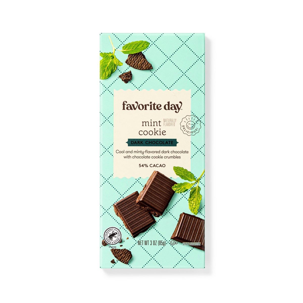 Mint Cookie Dark Chocolate Bar - 3oz - Favorite Day™ | Target