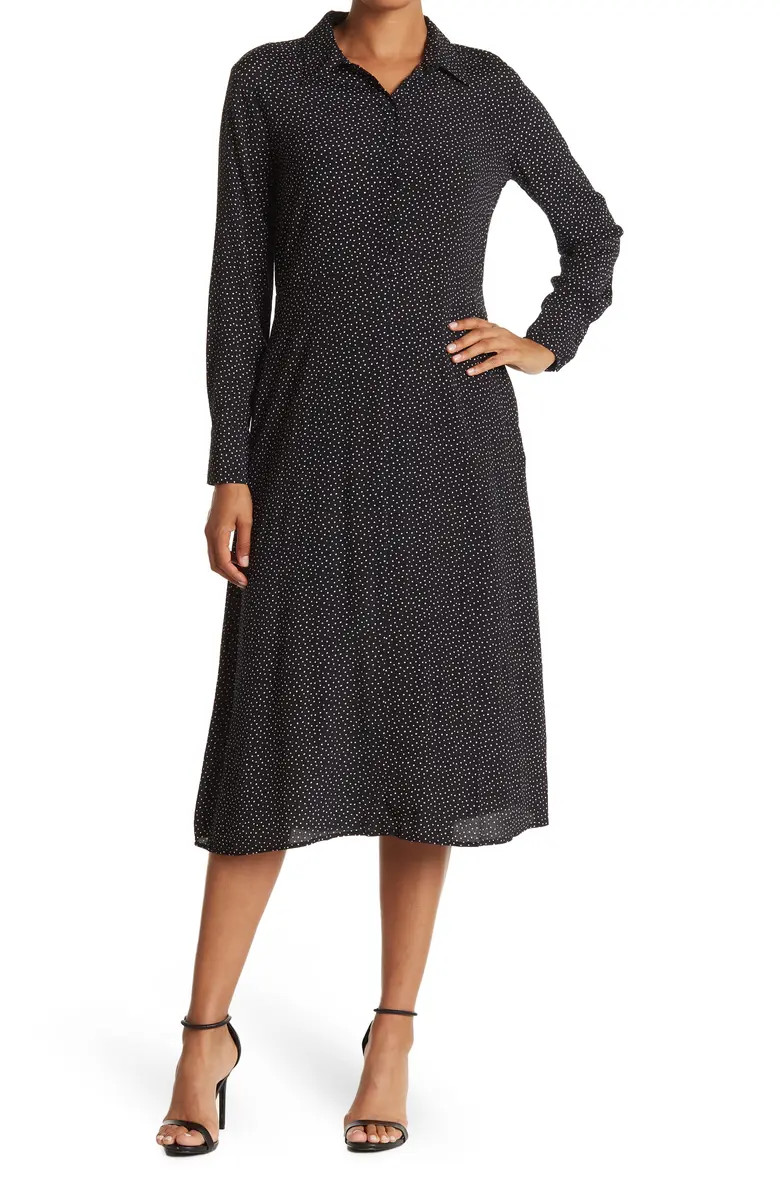 LOVESTITCH Dot Print Long Sleeve Midi Dress | Nordstromrack | Nordstrom Rack