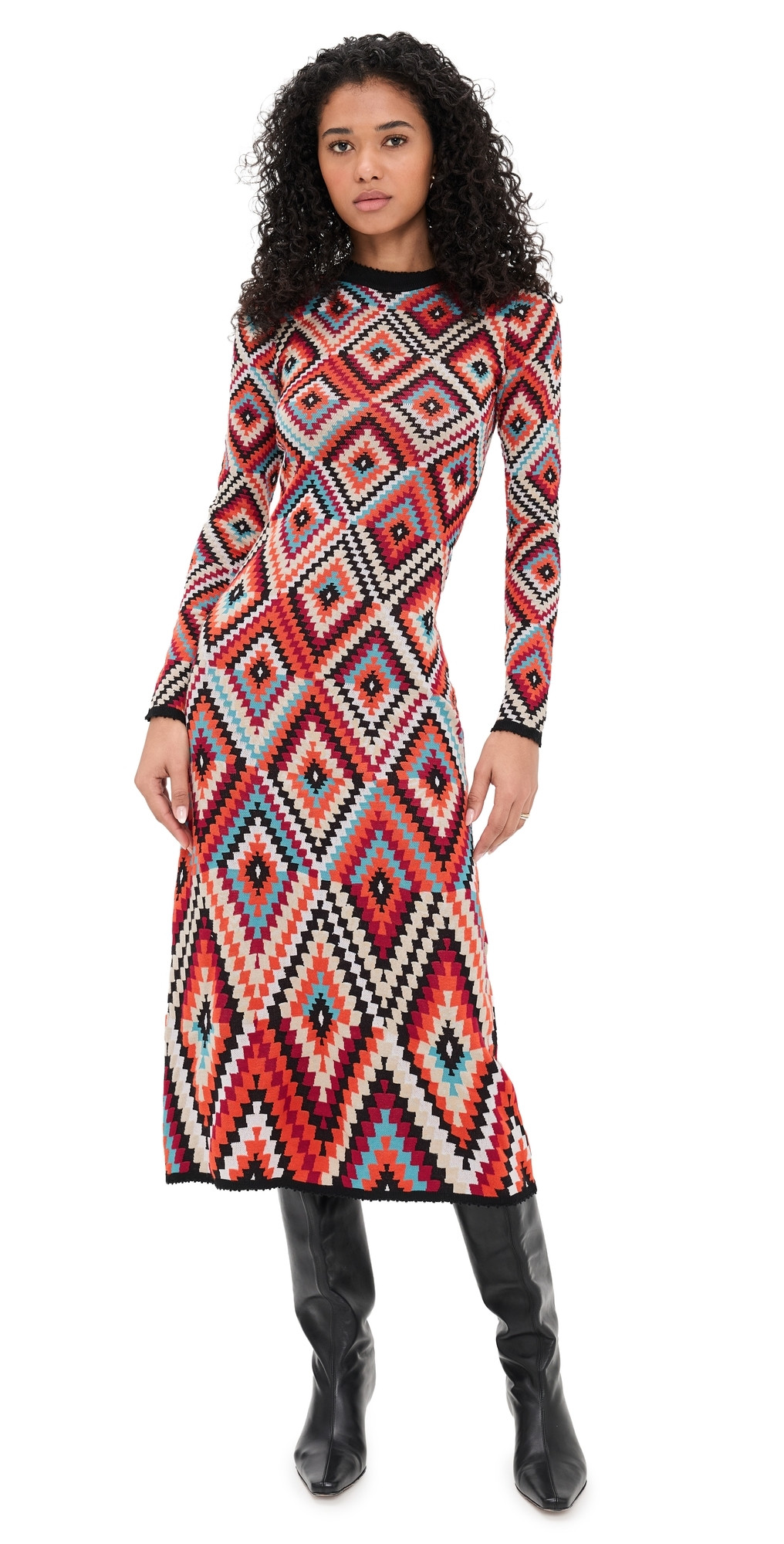 FARM Rio Pretti Knit Midi Dress Pretti Multicolor M | Shopbop