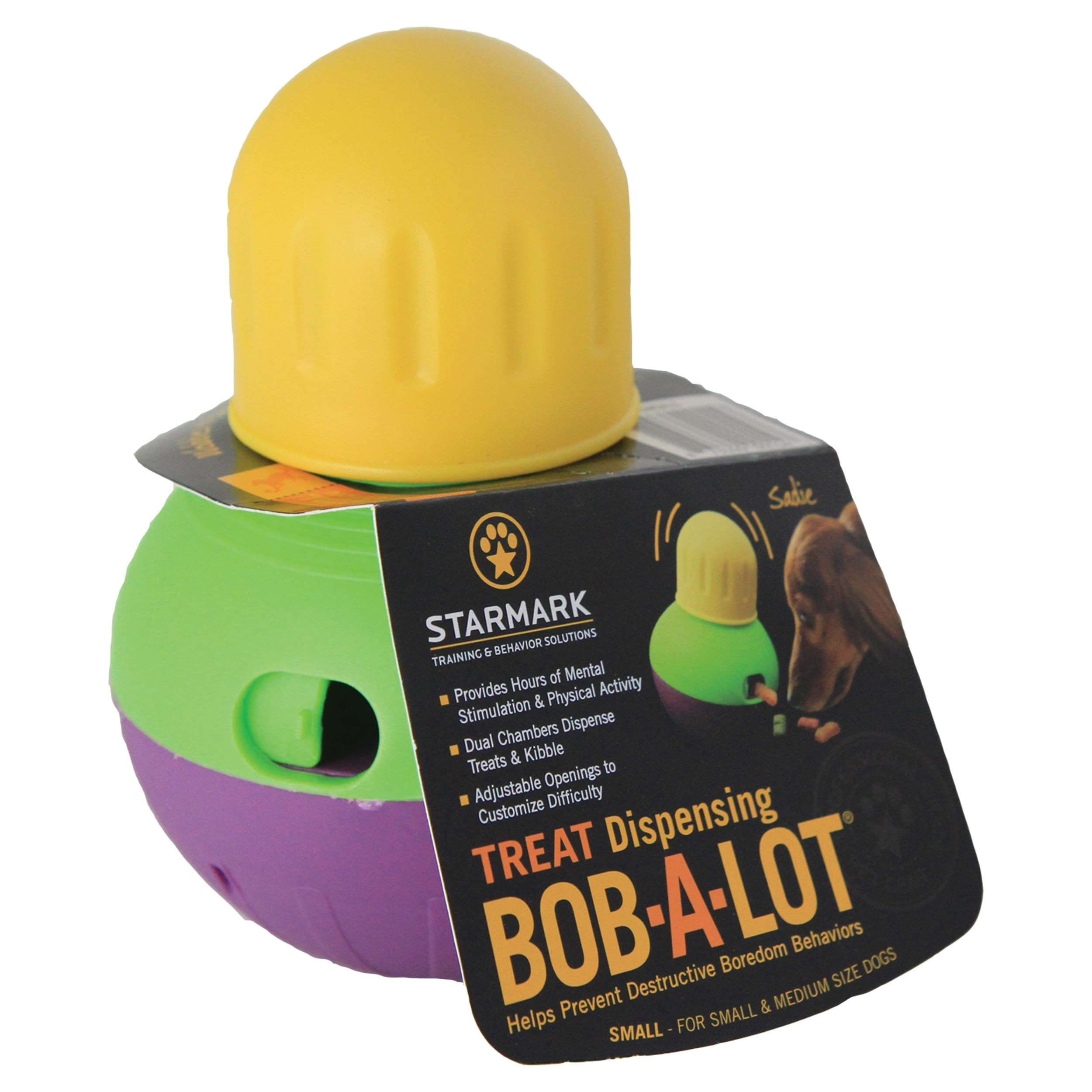 Starmark Treat Dispensing Bob-a-Lot Dog Toy, All Breed Sizes (Pack of 1) | Amazon (US)