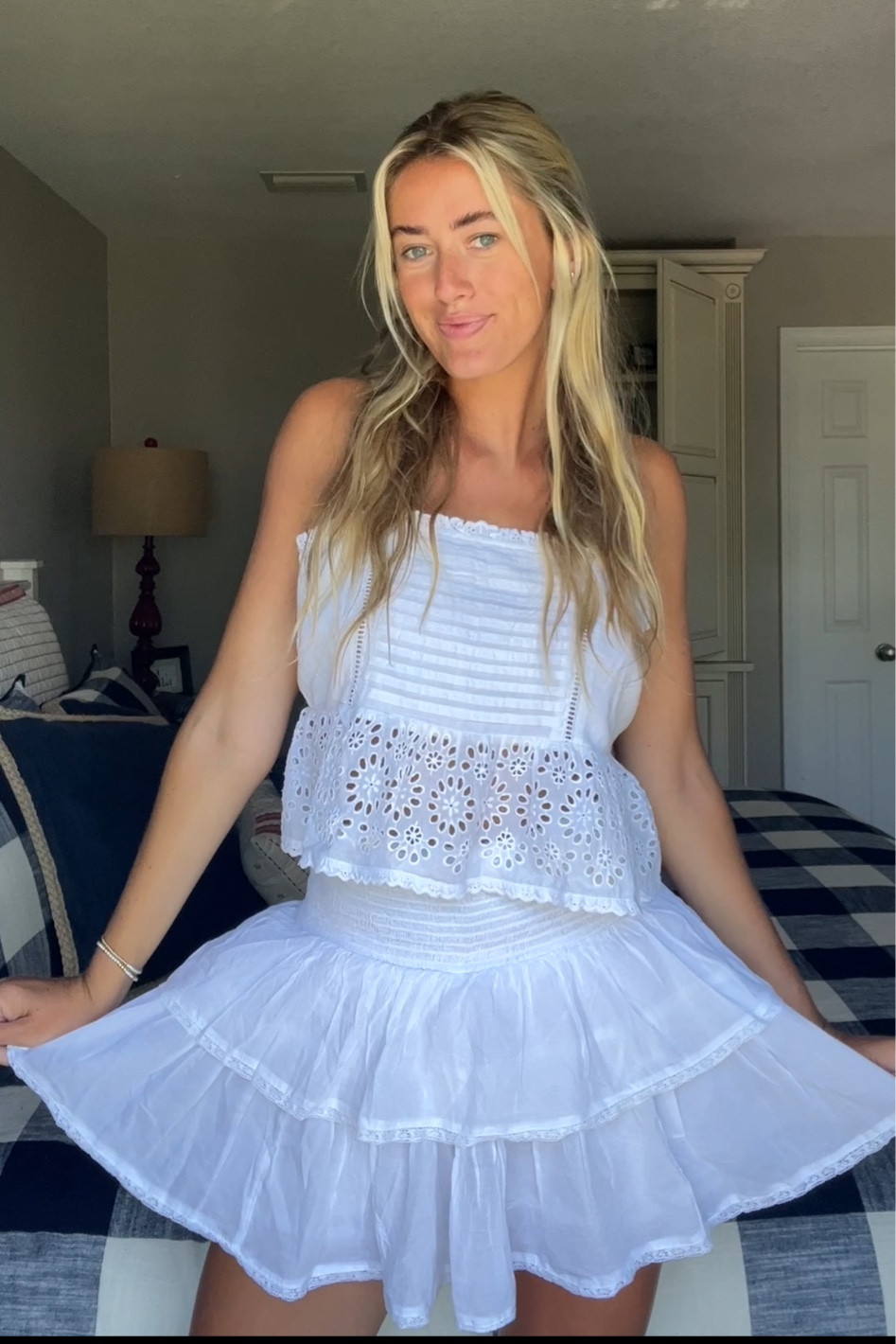 white mini skirt and babydoll tank🐚

#LTKSeasonal #LTKStyleTip #LTKSummerSales
