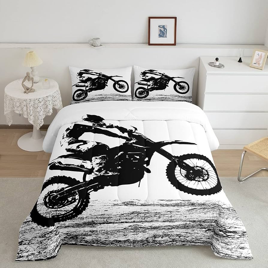 Erosebridal Teens Dirt Bike Down Comforter Full Size, Motocross Rider Comforter Set for Kids Boys... | Amazon (US)