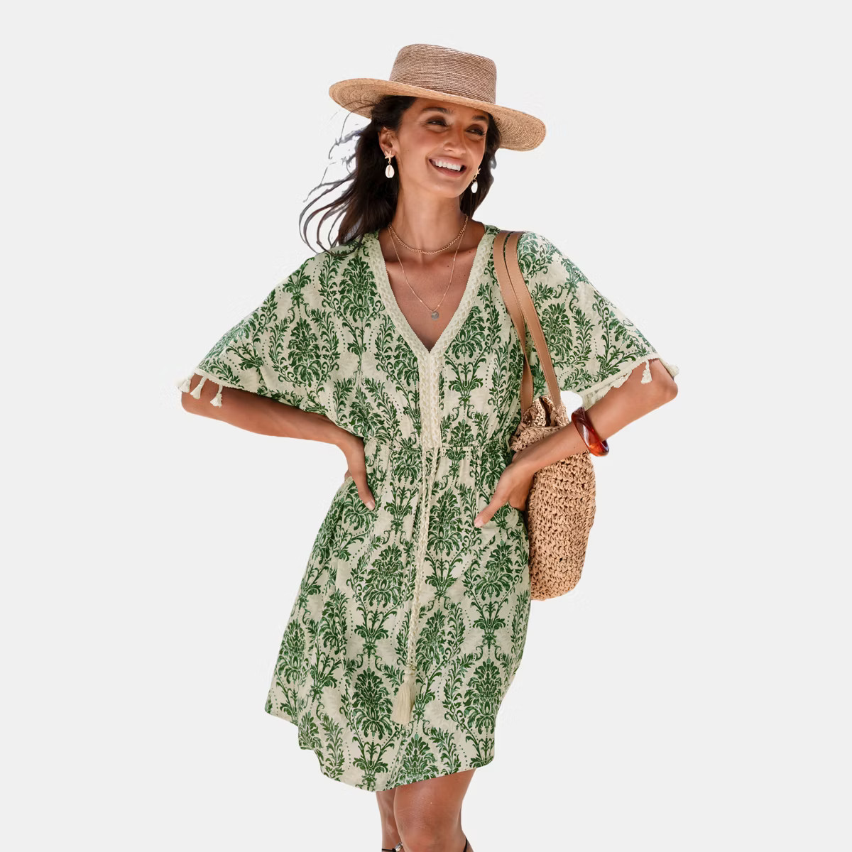Women's Coastal Charm Boho Chic Mini Dress - Cupshe-L-Green | Target