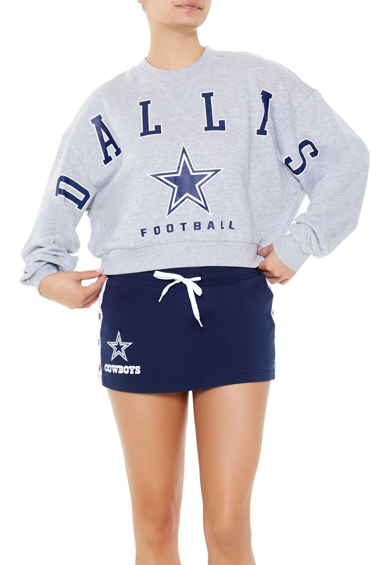 Women's Dallas Cowboys Graphic Pullover in Heather Grey, XS | Forever 21
